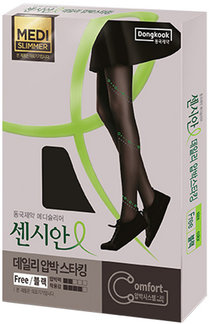동국제약 센시안 데일리 의료용 압박스타킹 블랙 10~20mmHg, 1개, 팬티형