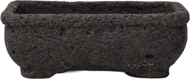 모던레시피 화산석 질감 낮은 직사각 화분 / 분재화분 돌화분, 1개, 블랙