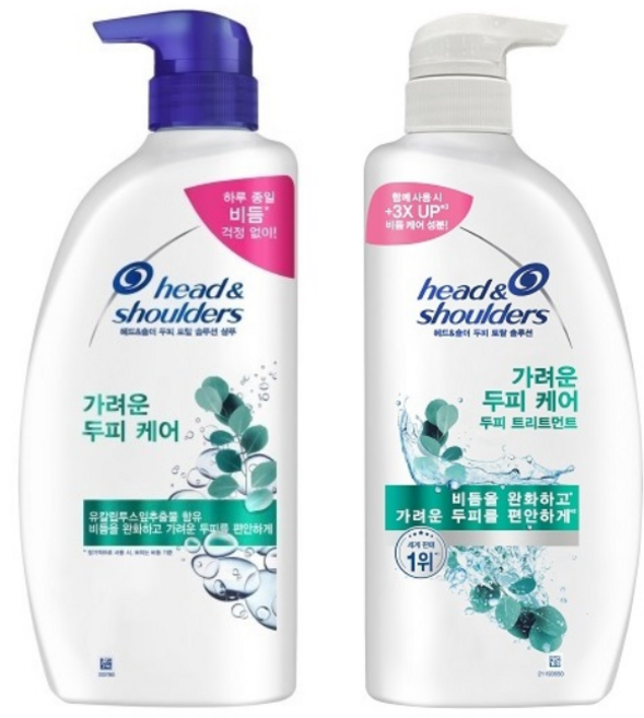 헤드앤숄더 가려운샴푸&두피케어 트리트먼트 세트, 1.7L, 1개