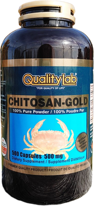 캐나다 퀄리티랩 키토산골드 영양제 100% Chitosan 500mg 500캡슐 4개월분, 1개