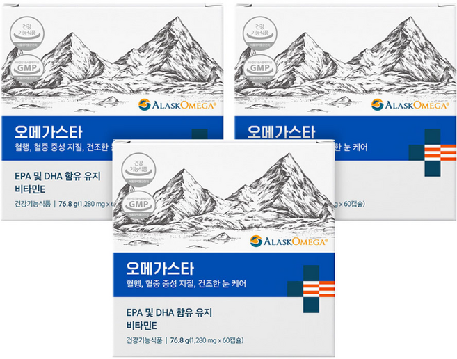 나우케어 오메가스타 알티지 오메가3 2개월분 순도80% 알래스카 비린내없는 장용성캡슐, 3개, 60정