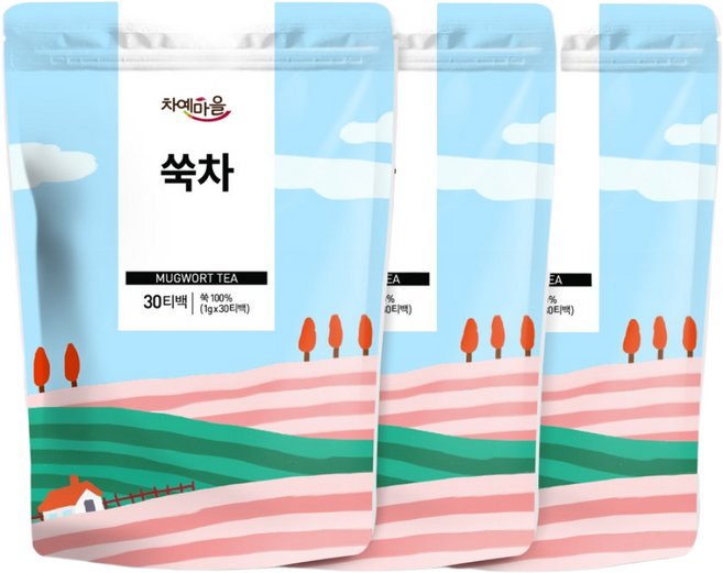 차예마을 국내산 쑥차 30티백..ttt, 3개, 30개입, 1g