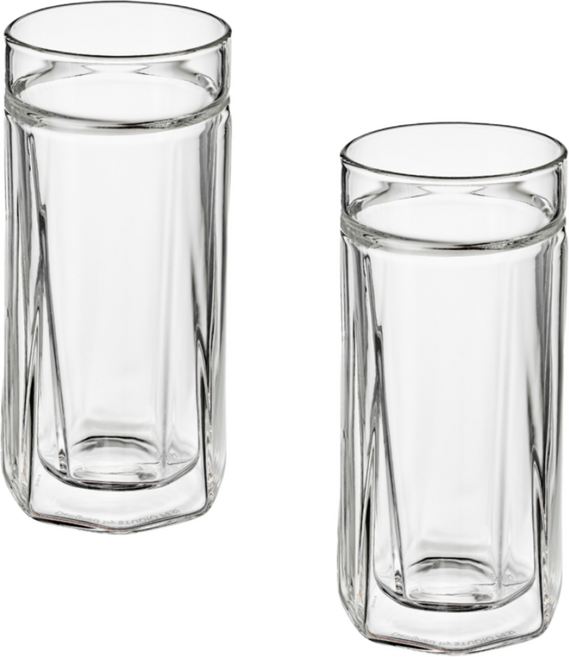 [FIIRN] 키데글라스 아메리카노 더블월 내열 유리 이중 컵 룽고 집들이 신혼 선물, 2개, 280ml 크리스탈 클리어