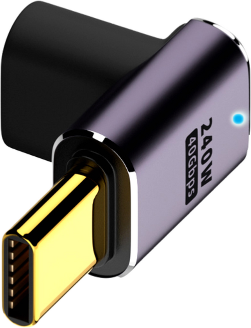 INFOPRISM / LED 점등 USB 4.0 C타입 PD 240W 40Gbps 썬더볼트 각도 변환 꺾임 젠더 90도 180도 L형 U형 ㄱ형, 모델 G / C타입 암-수 L형, 1개