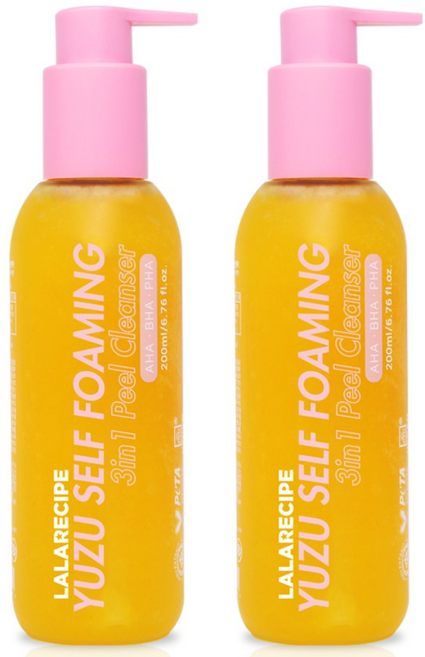 라라레서피 유자 셀프포밍 쓰리인원 필 클렌저, 2개, 200ml