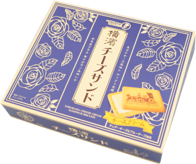 타카라 요코하마 치즈크림 샌드 비스킷 박스 136g, 1개