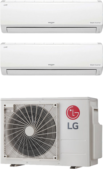 LG 벽걸이 투인원 에어컨 휘센 1등급 인버터 올인원 6평+6평 2in1 3in1 4in1, 올인원에어컨, 일반배관형, LG 6평+6평(1등급)