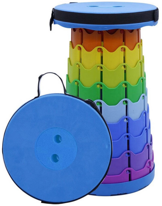 실버캐스트 레인보우 자바라 낚시 앤 캠핑의자, 블루, 1개