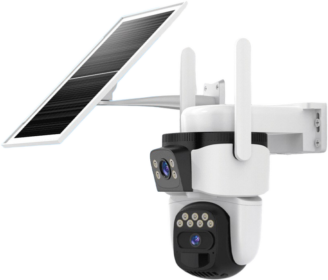 듀얼렌즈 태양광 충전 무선 실외CCTV IP카메라 브이스타캠 3일무료 클라우드저장 실시간 추적감시 5G 와이파이, V400B, 1개