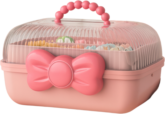 위핏마켓 3단 핑크 헤어핀 정리대 악세사리 보관함 고무줄 정리함, 1개