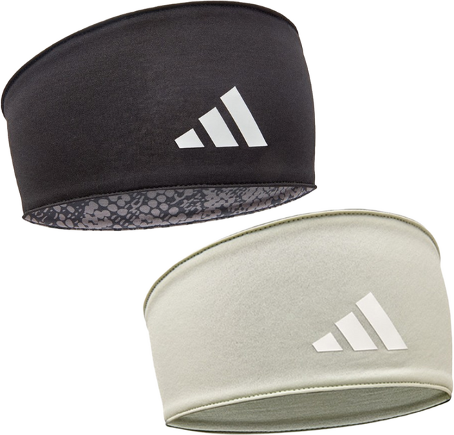 1+1 아디다스 스포츠 헤어밴드 양면 리버시블 더블사이드, 블랙+린넨그린, 1세트