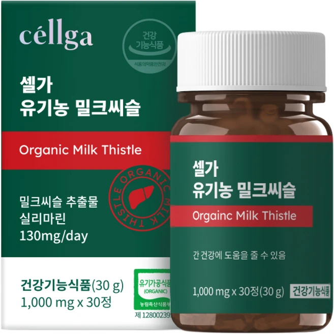 셀가 유기농 밀크씨슬 1000mg x 30정, 1개 - 쿠팡