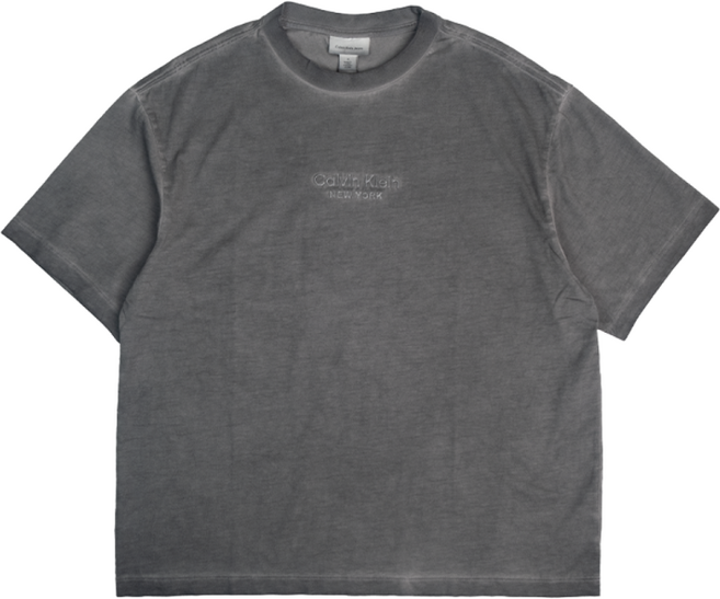 캘빈클라인 S/S 피그먼트 다이 자수 로고 반팔 티셔츠 애쉬 그레이 EM845