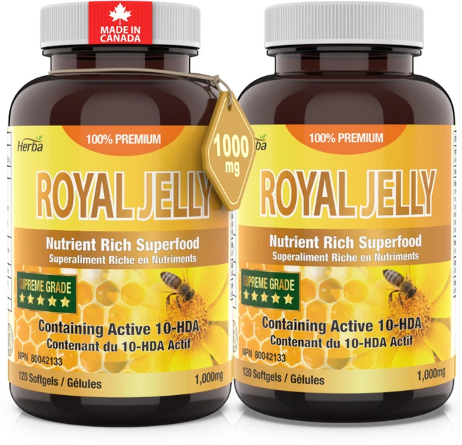 로얄젤리 캡슐 120액상캡슐 프리미엄 로열젤리 2000mg 허바 캐나다산, 120정, 2개 - 쿠팡