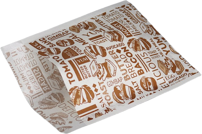 노루지 튀김 빵 츄러스 종이개별포장 핫도그 홀더 U형봉투 브라운브레드 15X12cm 1000장, 단품, 1개