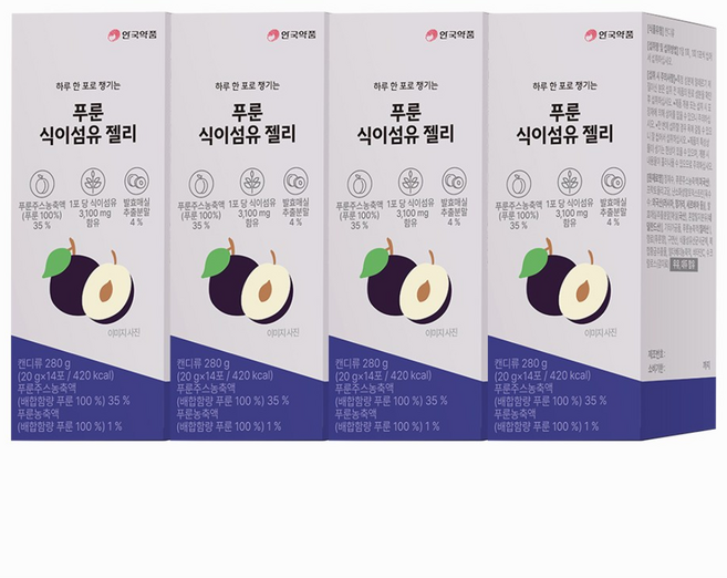 안국약품 푸룬 식이섬유 젤리, 280g, 4개