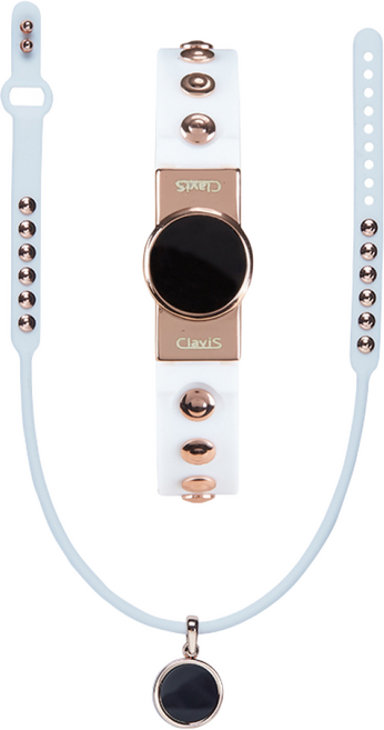 [세트 할인] 클라비스 히어로 건강팔찌 목걸이 세트 네오디뮴 근육통완화 자기발생기, 1개, 화이트, 로즈골드