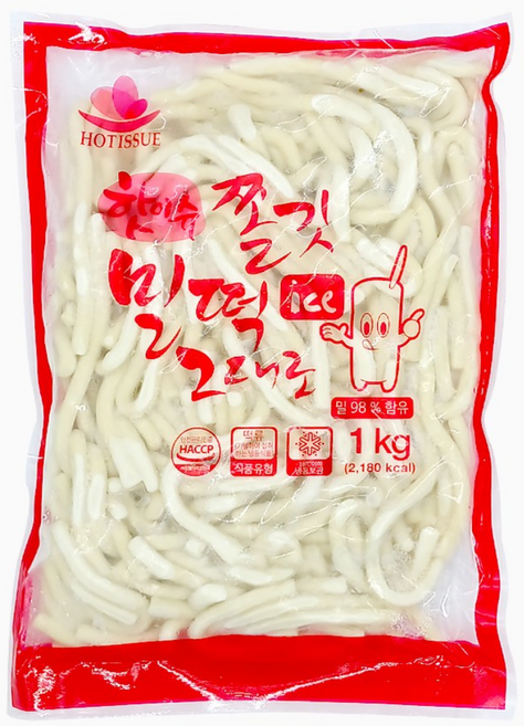 위드쿡 쫄깃 밀떡 그대로 누들 떡볶이, 1kg, 5개