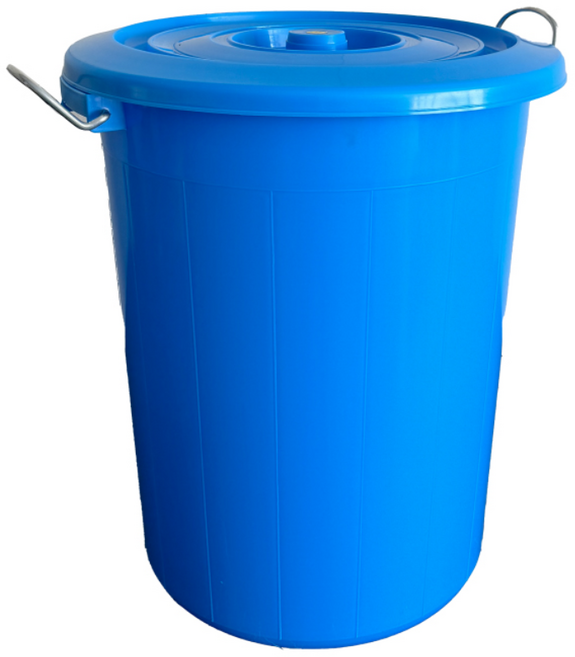 나코 파란통 대형 플라스틱 통 바퀴달린 운반구 업소용 물통 쓰레기통 75L 110리터, 블루