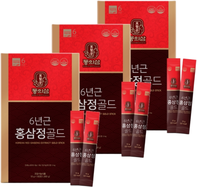 동의삼 6년근 홍삼정골드, 1kg, 3박스