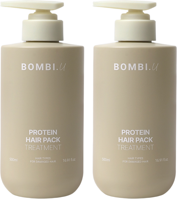 봄비유 판테놀 LPP 단백질 트리트먼트 미용실 극손상모 두피케어 헤어팩, 2개, 500ml