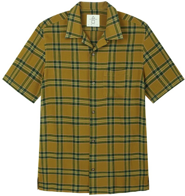 더셔츠스튜디오 반팔루즈핏 레이온체크 오픈카라셔츠