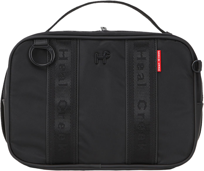 힐크릭 골프 파우치 헤리티지 스퀘어 대용량 손가방 보스턴 캐리어 결합 가방, 블랙