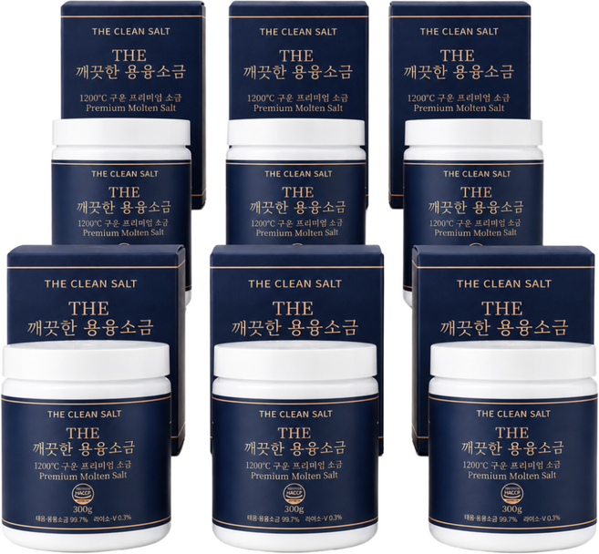 [정품]깨끗한 용융소금 미네랄소금 융용소금 1200도 식음용 프리미엄 솔트 HACCP 인증, 6개, 300g