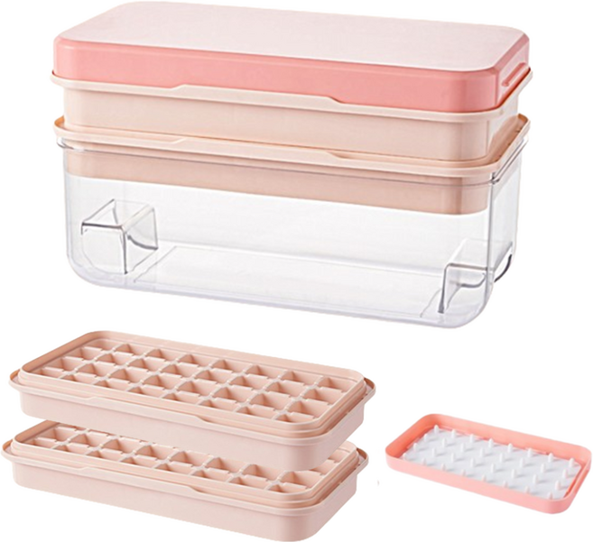 탱이하우스 푸쉬얼음트레이 2단, 1개, 핑크