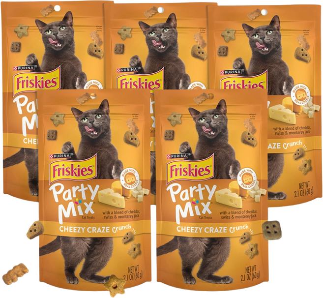 퓨리나 프리스키 파티믹스 치즈크레이지 60g (리뉴얼 미국산) 스낵, 5개