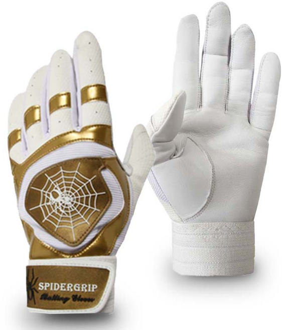 스파이더그립 야구 배팅 장갑 [ 양손 착용 YP ], 화이트골드