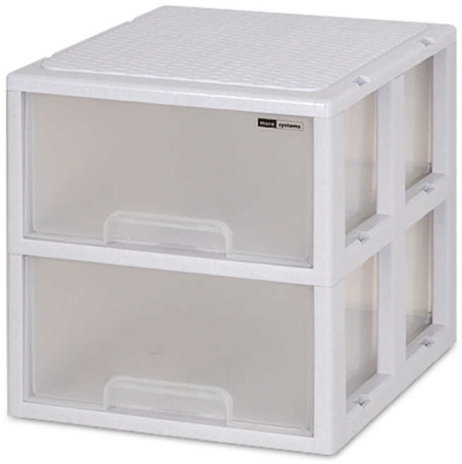 모아시스템즈 클래식 2단 서랍장, 마블화이트, 1개