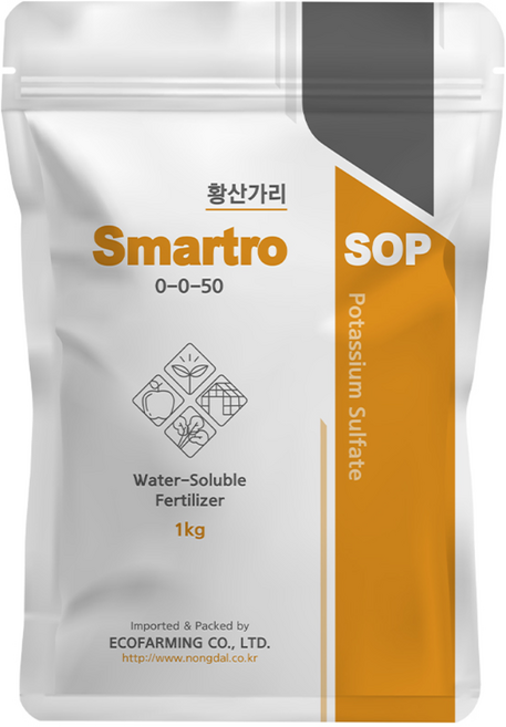 소포장 스마트로 유황함유 황산가리 비료 관주 엽변시비 수용성 칼륨 복합비료, 1kg, 1개