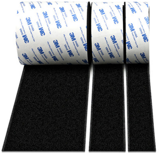 초강력 벨크로테이프 양면 부직포 강력 찍찍이테이프, 블랙-폭2cmX100cm, 1개
