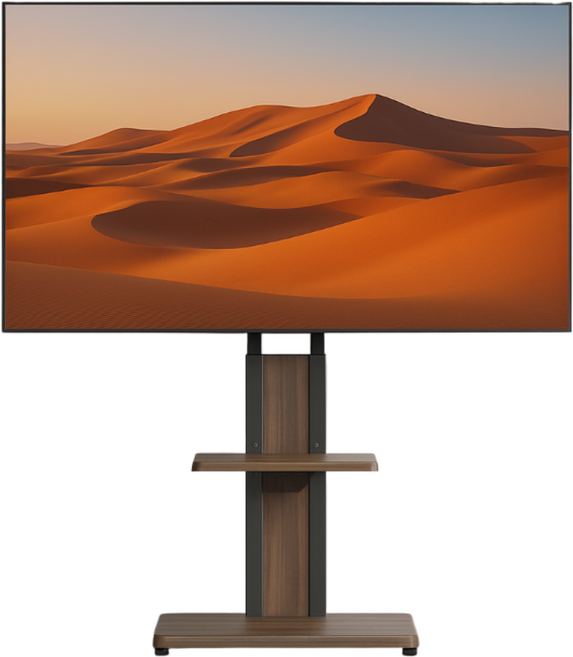 유민플러스 티비 스탠드 이동식 tv 거치대 좌우조절가능 26-70인치 55KG, 1개, 월넛블랙