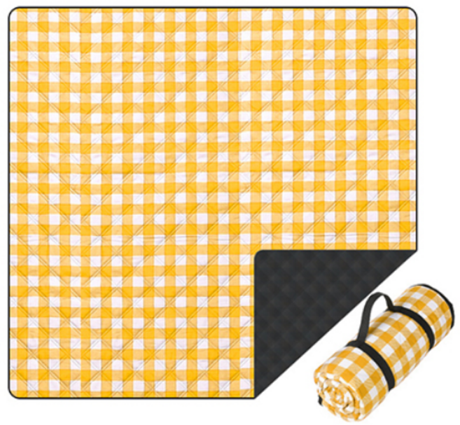 벨라노아 세탁가능 엠보싱 벨트롤백 방수 캠핑 피크닉 매트 돗자리, 옐로우