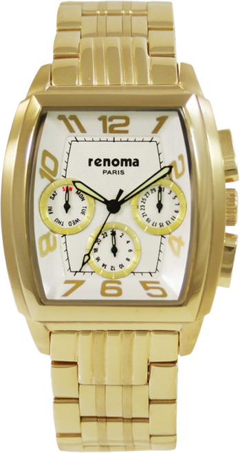 renoma 레노마 멀티펑션 스위스 무브 사각 골드남성 메탈시계 RE060WGD