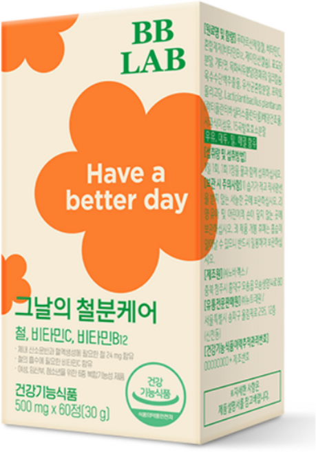비비랩 그날의 철분케어, 60정, 1개