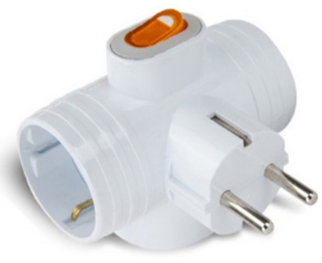 데디이마트 대한민국 멀티탭 KS인증 대기전력 완벽차단, 철물T자 절전3구 콘센트, 1개, 화이트