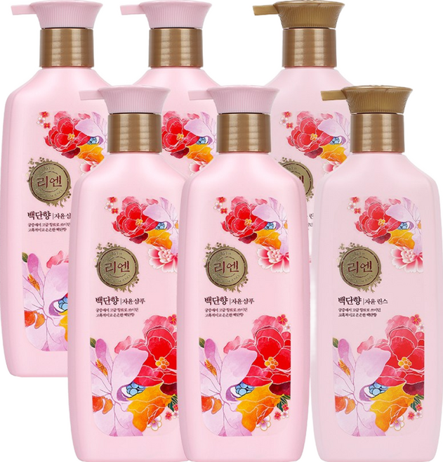 리엔 백단향 950ml x 3개 (샴푸 2개 + 컨디셔너 1개), 2세트