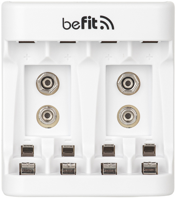 비핏 9V 충전기 + AA AAA 겸용 4구 멀티 충전기 (9볼트 사각 건전지 무선마이크 도어락)