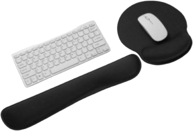 메모리폼 키보드 손목보호패드 + 마우스 손목보호패드 대, 1세트, 키보드패드+마우스패드(대) 세트-블랙