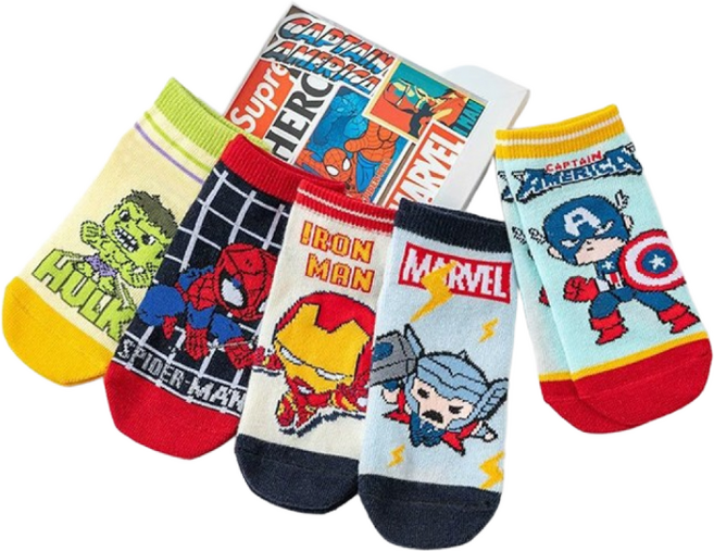 [코차레이드] 마블 발목양말 5종세트 히어로 어벤져스