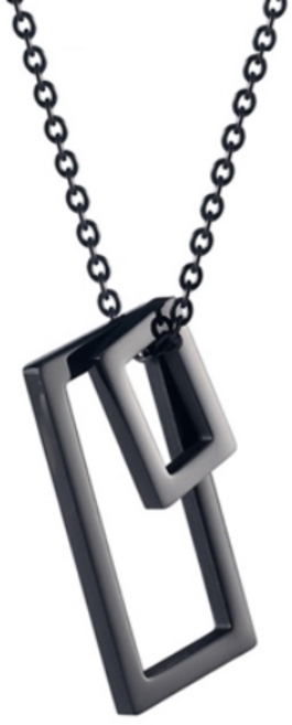 에르모사제이 맨즈 MN013 써지컬 스틸 더블 스퀘어 심플 남자 목걸이