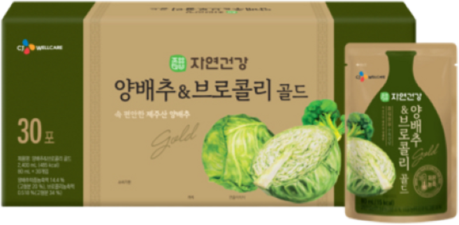 자연건강 양배추&브로콜리 골드 양배추즙, 1박스, 2.4L