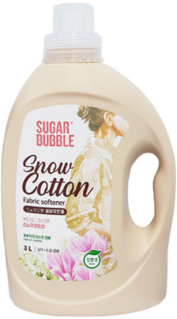 슈가버블 섬유유연제 스노우코튼3L 일반드럼겸용, 3L, 1개
