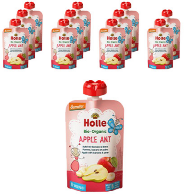 홀레 유기농 이유식 퓨레 애플 엔트, 사과 + 바나나 + 배, 100g, 12개