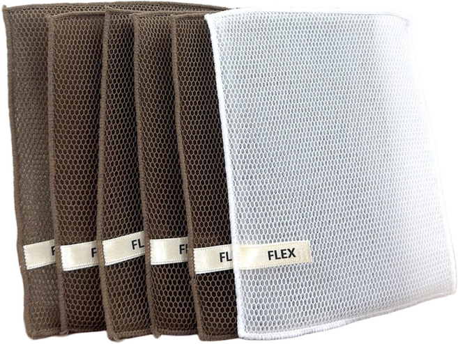 초고속 빠른건조 찌꺼기 제로 하이브리드 플렉스 수세미, 1세트, 6개입