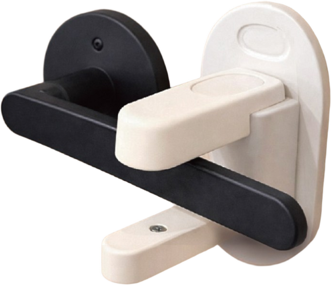 홈앤정 안여러 현관문 도어락 안전잠금장치 무타공 이중장금 손잡이 안전잠금장치, 1개