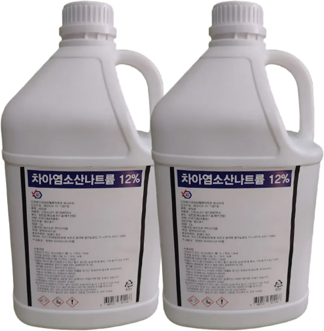 차아염소산나트륨 12% 락스 원액 욕실 화장실 청소 염소 소독제, 2개, 4L